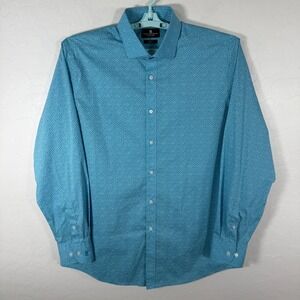 Psycho Bunny Shirt Mens 16.5 34/35 Blue Button Up Performance Floral Casual